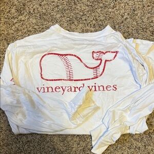 Vineyard Vines baseball White Long Sleeve Shirt